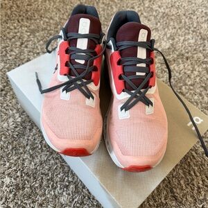 On Running Pink and Burgundy Sneakers